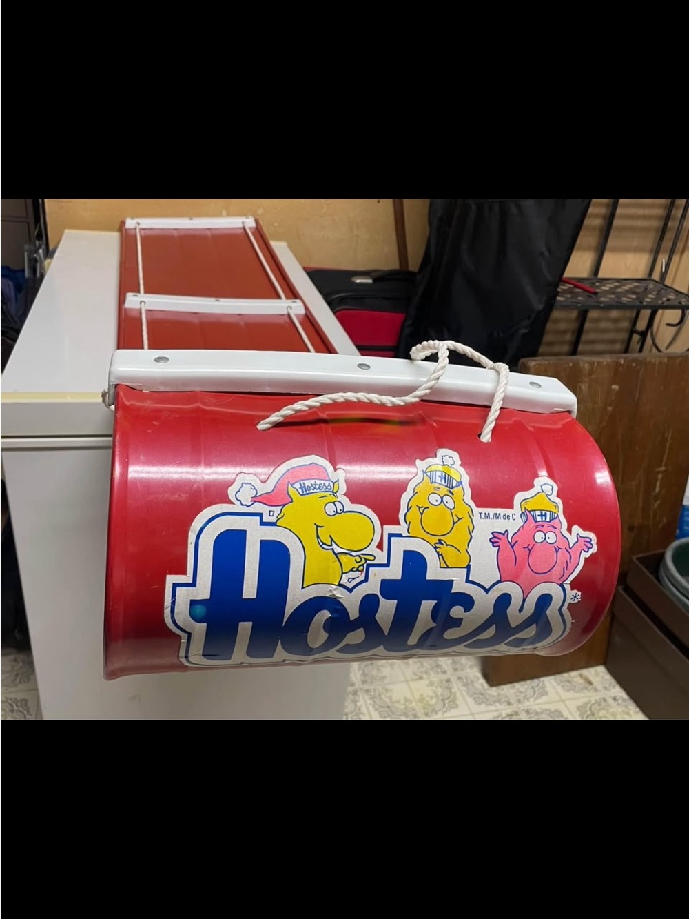 Vintage 80s Hostess Potato Chips Sled Toboggan Rare Canadiana Collectible